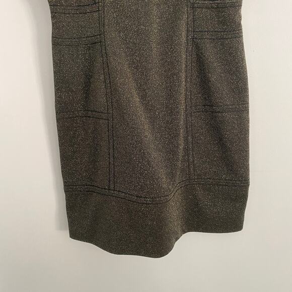 NWT BCBGeneration Gold Metallic Racerback Cocktail Dress Sz M - Picture 5 of 7
